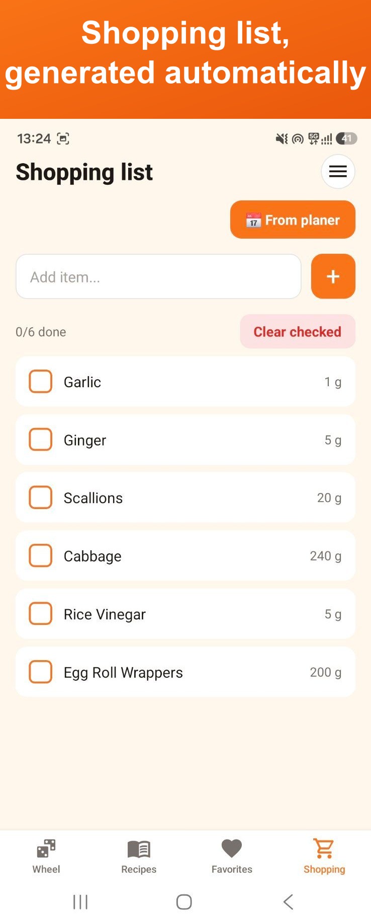 Shopping list