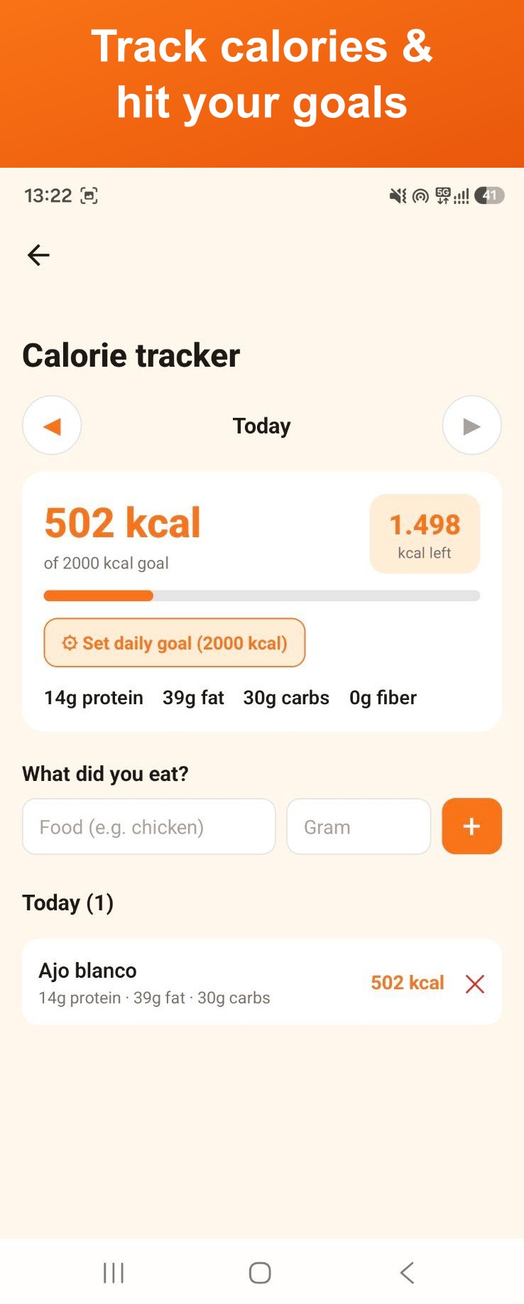 Calorie tracker